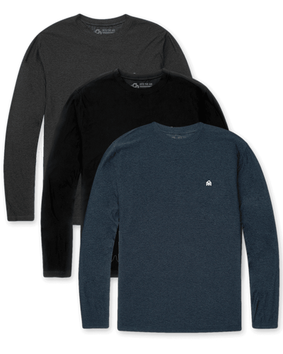 Long Sleeve Active Tee curated 3-pack mock (charcoal, black, navy)