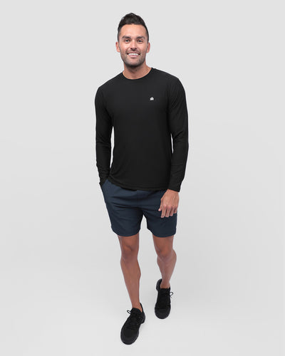 Long Sleeve Active Tee - Branded-Black-Regular-Full--Model---L