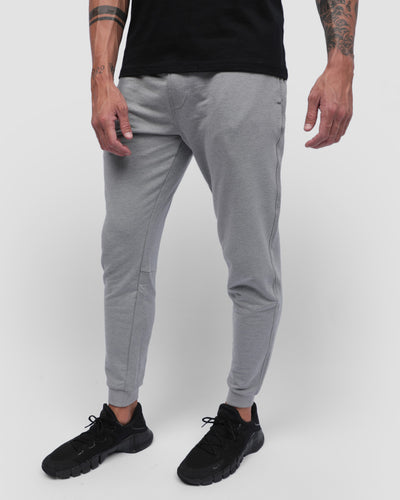 Fleece Joggers - Non-Branded-Grey-Regular-Front--Model---L