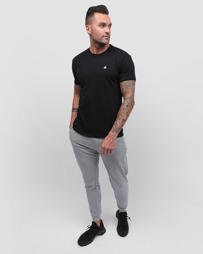 Fleece Joggers - Non-Branded-Grey-Regular-Full--Model---L