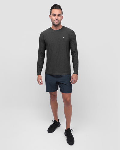 Long Sleeve Active Tee - Branded-Charcoal-Regular-Full--Model---L