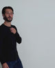 Long Sleeve Henley Tee - Non-Branded-Black-Regular-Video--Model---L