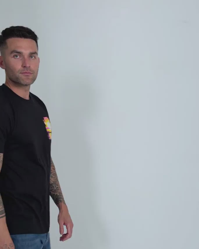 Tropic Sunset Tee-Black-Regular-Video--Model---L