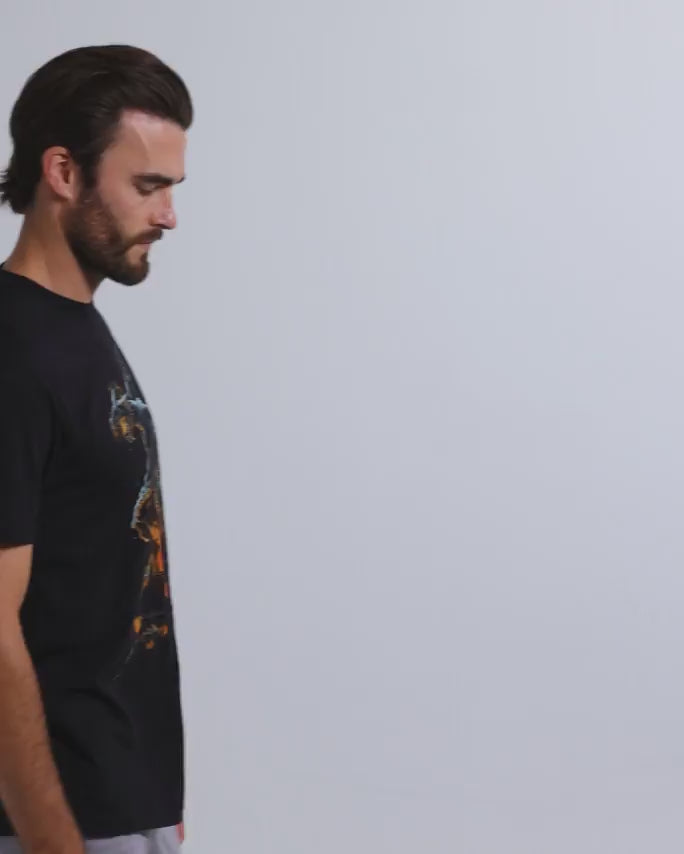 Fiery Guardian Tee-Black-Regular-Video--Model---L