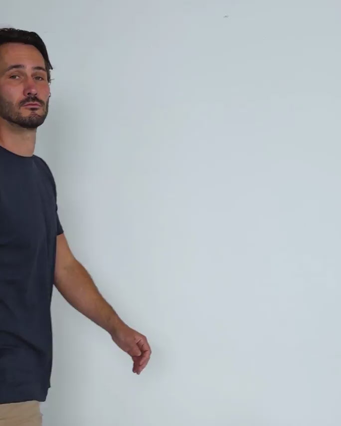 Pima Cotton Tee-Navy-Regular-Video--Model---L
