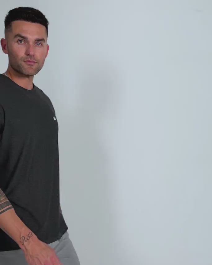 Active Tee-Charcoal-Reg-Regular-Video--Model---L