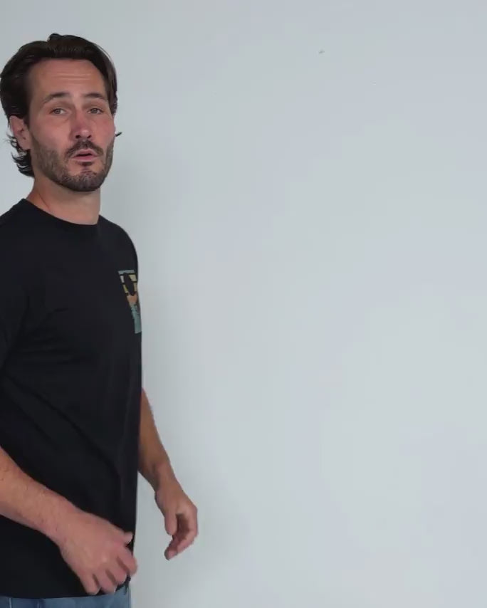 Retro Pines Tee-Black-Regular-Video--Model---L