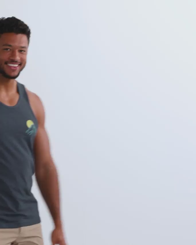 Retro Peaks Tank-Navy-Regular