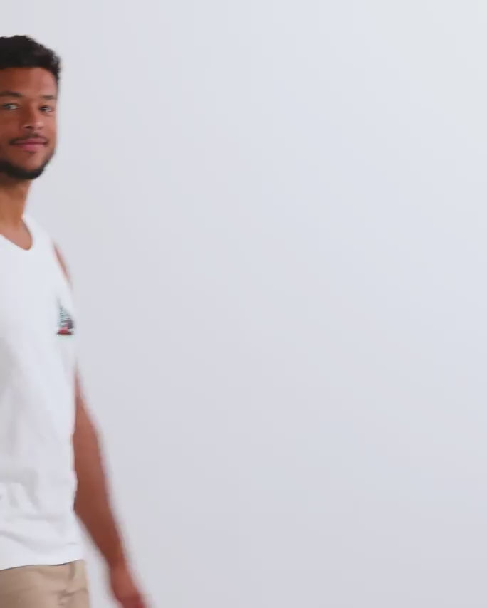 Wild Retreat Tank-White-Regular-Video--Model---L