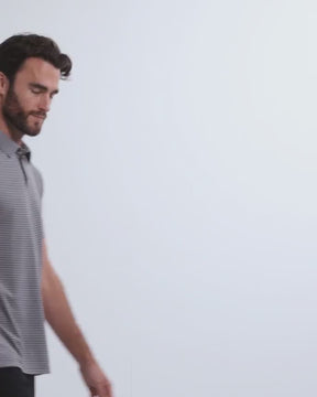 Pursuit Performance Polo-Black Grey Stripes-video