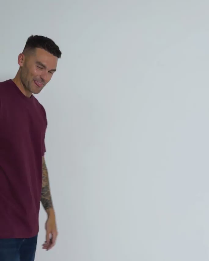 Heavyweight Tee-Maroon-Regular-Maroon--Model---L