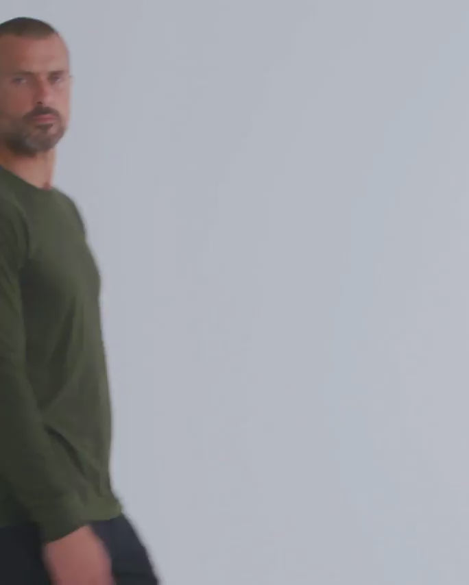 Long Sleeve Tee - Non-Branded-Midnight Olive-Reg-Regular-Video--Model---L