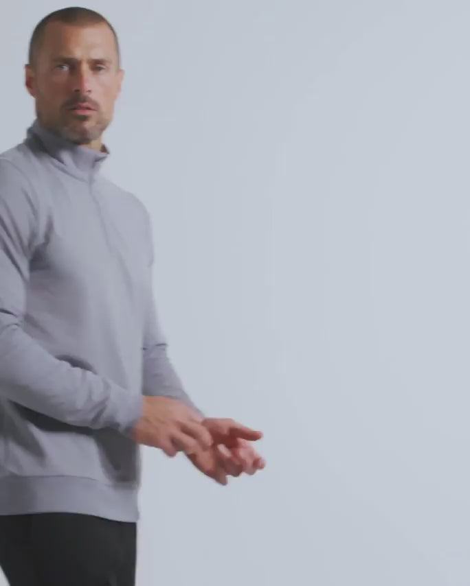 Endeavor Quarter Zip Tee - Non-Branded-Grey-video