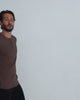 Long Sleeve Waffle Knit Henley-Brown-Regular-Video--Model---L