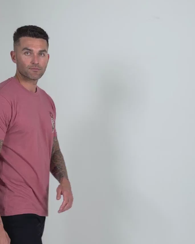 Rose Remains Tee-Heather Mauve-Regular-Video--Model---L