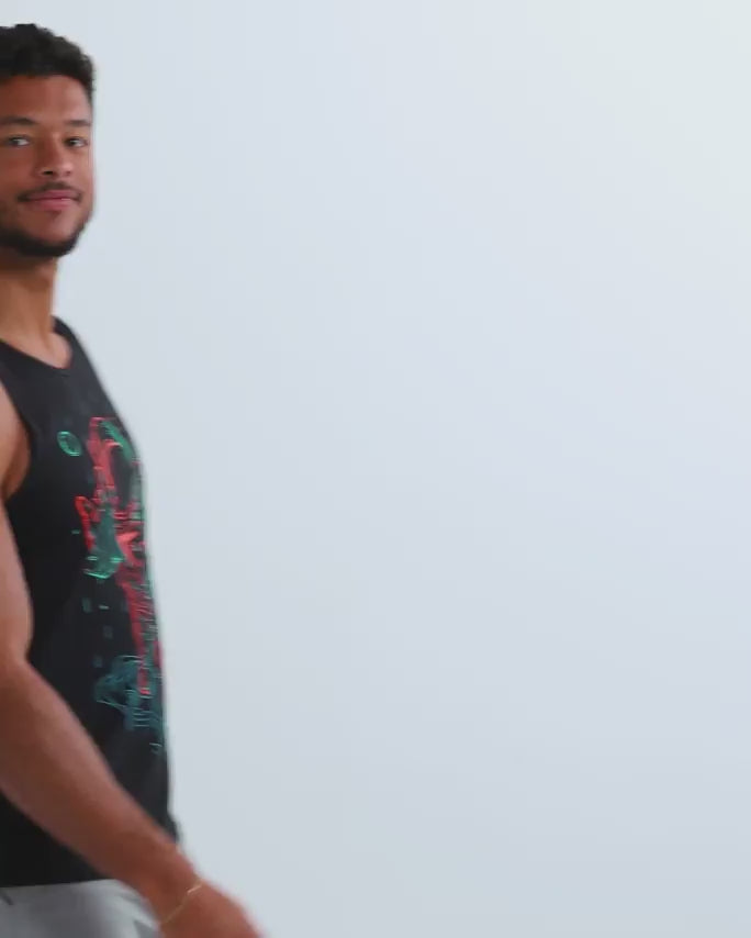 Universal Love Glow-in-the-Dark Tank-Black-Regular-Video--Model---L