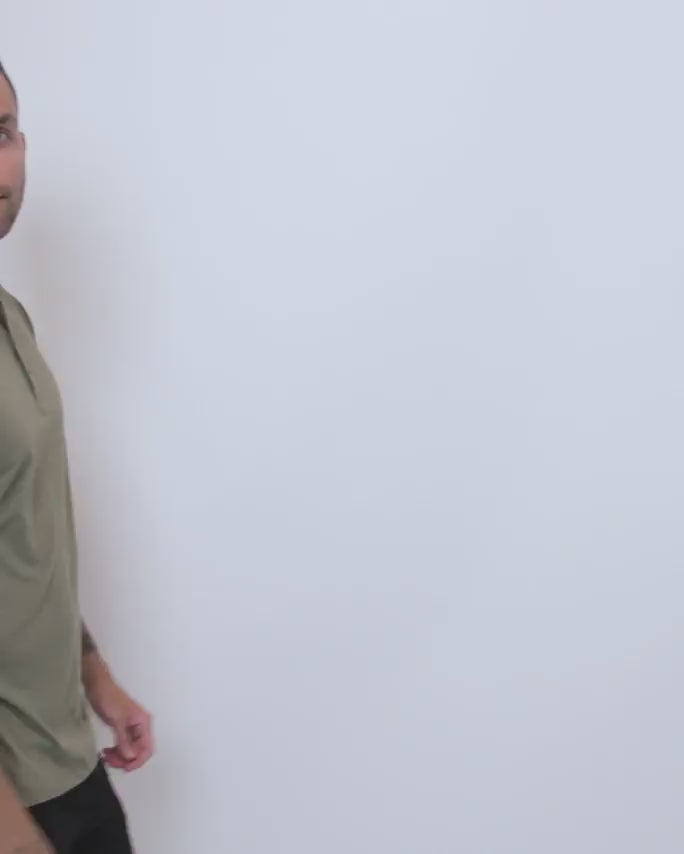 Essential Henley Tee-Olive Green-video