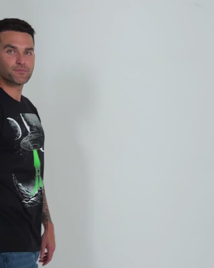 Cosmic Arrival Glow-in-the-Dark Tee-Black-Regular-Video--Model---L