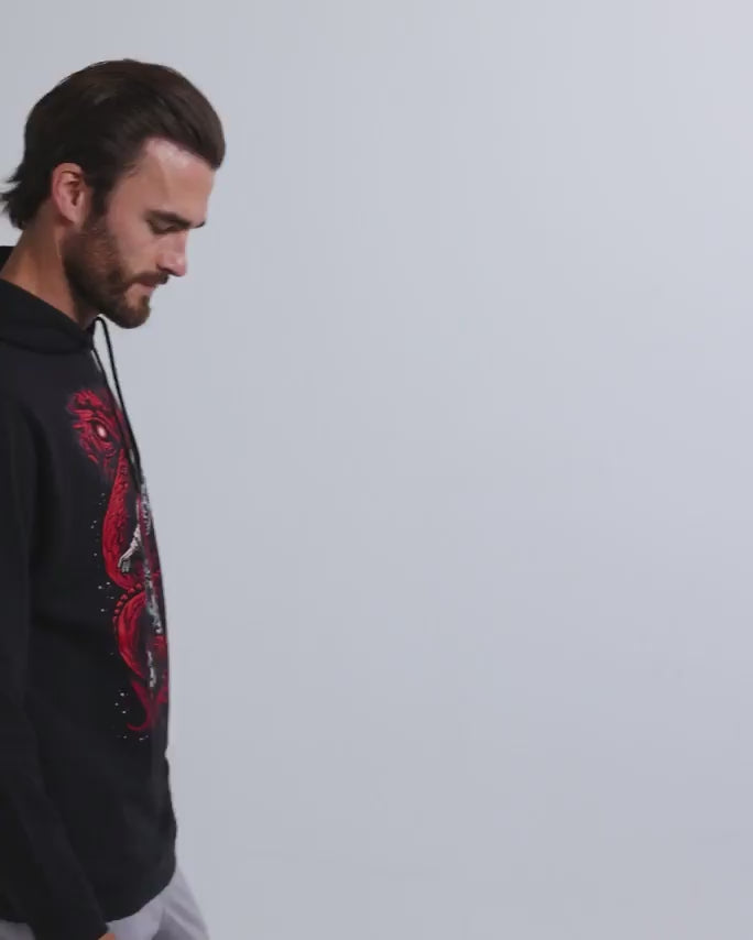 Cosmic Clash Hoodie-Black-Regular-Video--Model---L