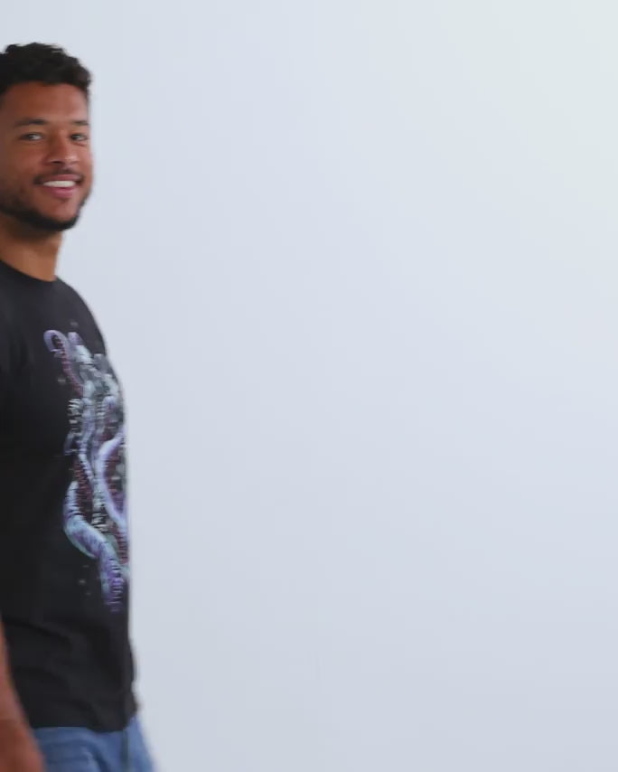 Cosmic Coil Glow-in-the-Dark Tee-Black-Regular-Video--Model---L