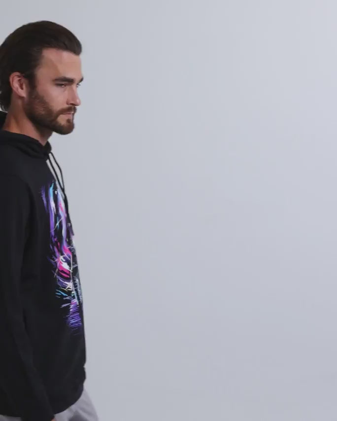 Cosmic Surge Hoodie-Black-Regular-Video--Model---L