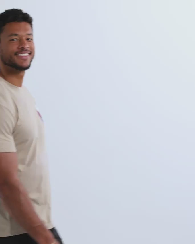 Moonlit Valley Tee-Heather Tan-Regular-Video--Model---L