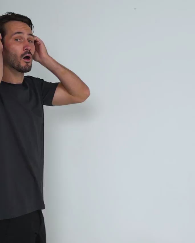 Pima Cotton Tee-Charcoal-Regular-Video--Model---L