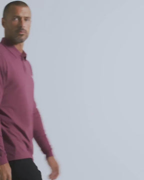 Long Sleeve Polo - Non-Branded-Maroon-video