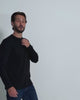 Long Sleeve Waffle Knit Henley-Black-Regular-Video--Model---L