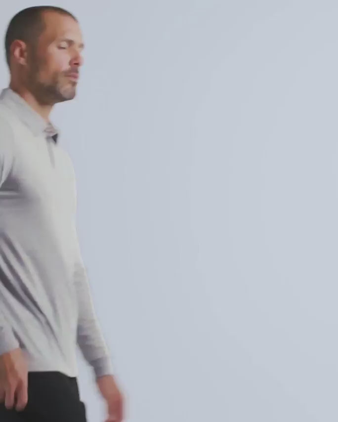 Long Sleeve Polo - Non-Branded-Grey-video