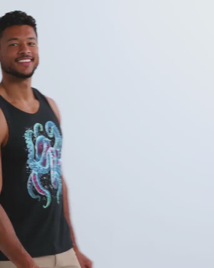 Gleaming Octo Glow-in-the-Dark Tank-Black-Regular-Video--Model---L