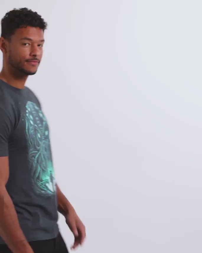 Galactic Siege Glow-in-the-Dark Tee-Midnight Navy-Regular-Video--Model---L