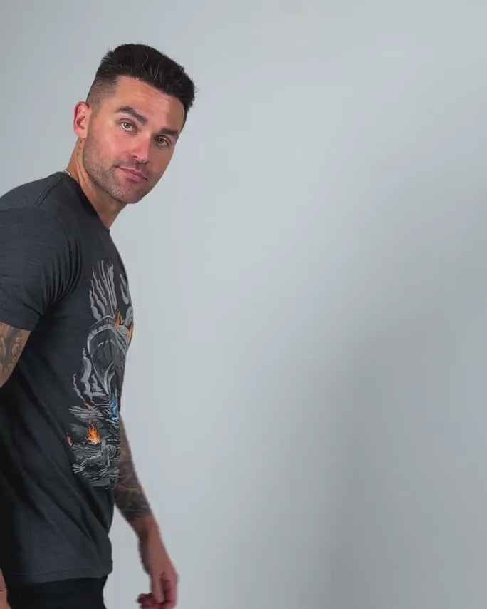 Fallen Vessel Tee-Charcoal-Regular-Video--Model---L