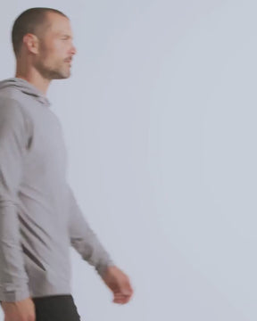 Long Sleeve Hooded Active Tee - Non-Branded-Grey-video