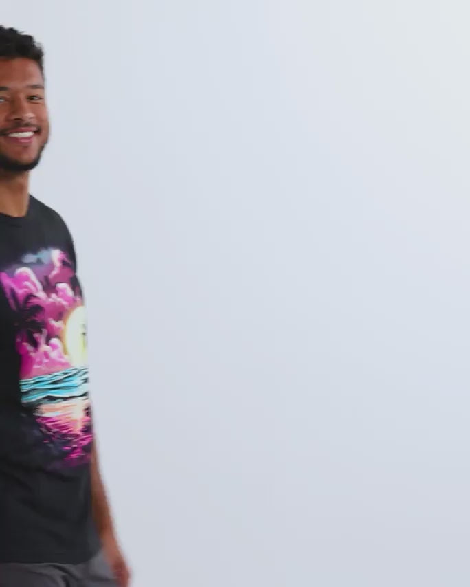 Vibrant Bay Tee-Black-Regular-Video--Model---L