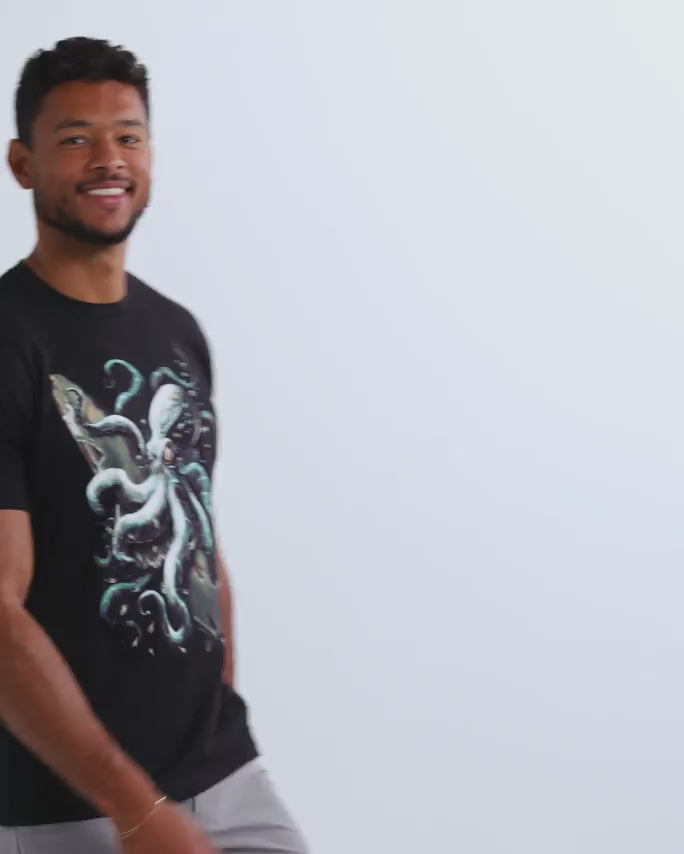 Ocean Menace Tee-Black-Regular-Video--Model---L