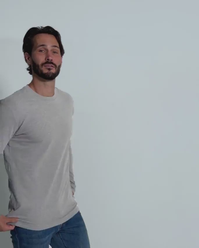 Long Sleeve Tee - Non-Branded-Grey-Reg-Regular-Video--Model---L