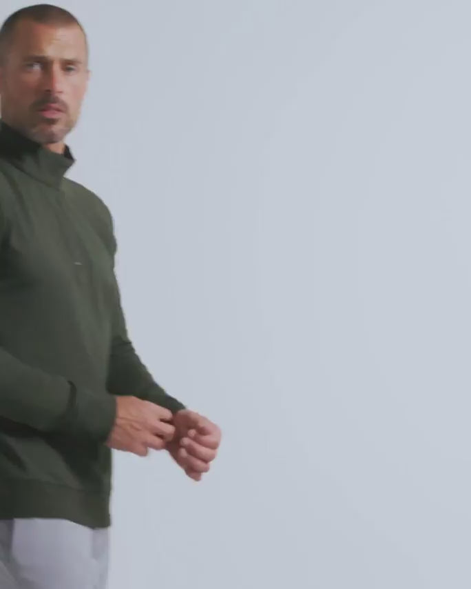 Endeavor Quarter Zip Tee - Non-Branded-Midnight Olive-video