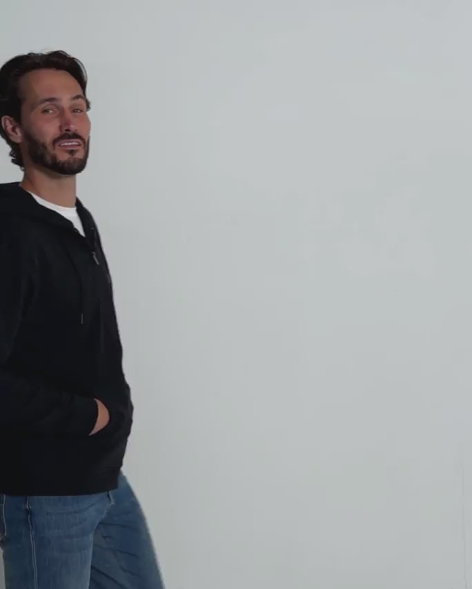 Zip-Up Hoodie - Non-Branded-Black-Regular-Video--Model---L