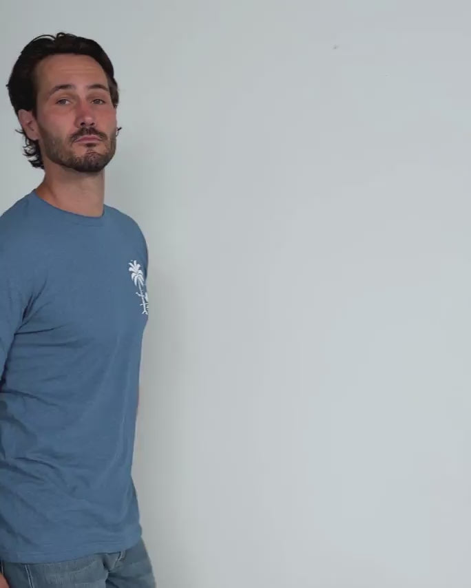Quiet Tides Tee-Heather Cool Blue-Regular-Video--Model---L