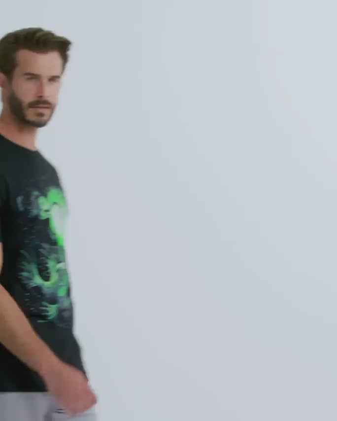 Neon Predator Glow-in-the-Dark Tee-Black-Regular-Video--Model---L