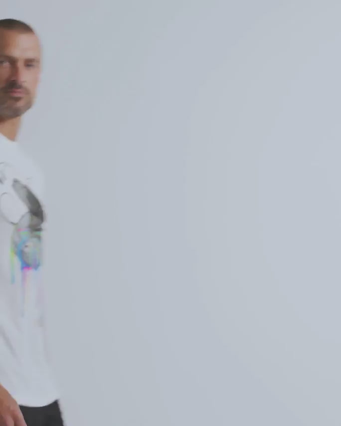 Neon Groove Tee-White-Regular-Video--Model---L