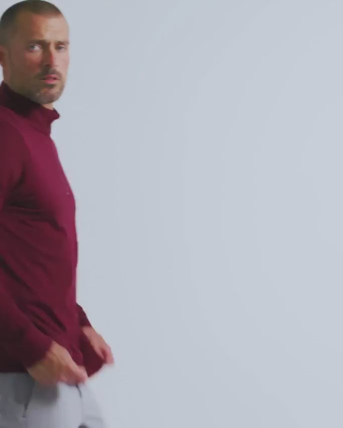 Endeavor Quarter Zip Tee - Non-Branded-Maroon-video