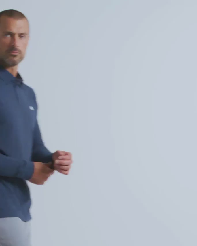 Long Sleeve Polo - Non-Branded-Navy Blue-video