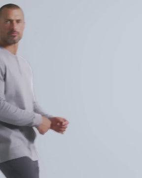 Long Sleeve Waffle Knit Henley - Non-Branded-Grey-video