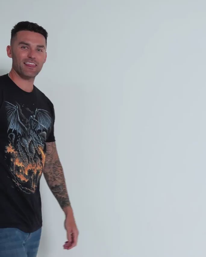 Fire Reign Tee-Black-Regular-Video--Model---L