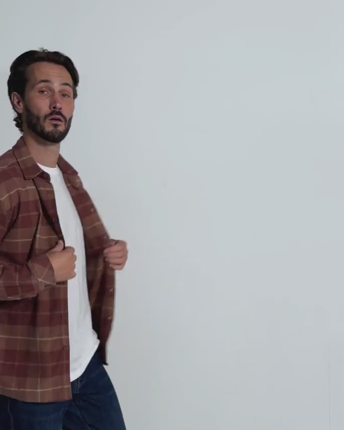 Fairbanks Flannel-Brick Plaid-Regular-Video--Model---L