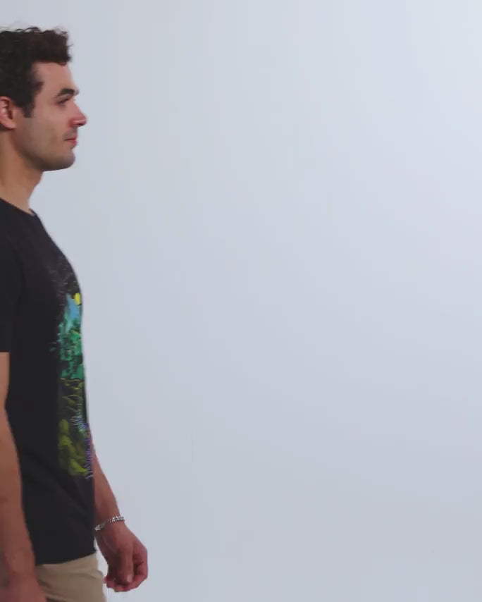 Mountain Mosaic Vintage Tee-Vintage Black-Regular-Video--Model---L