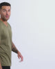 V-Neck Tee - Non-Branded-Olive Green-Regular-Video--Model---L