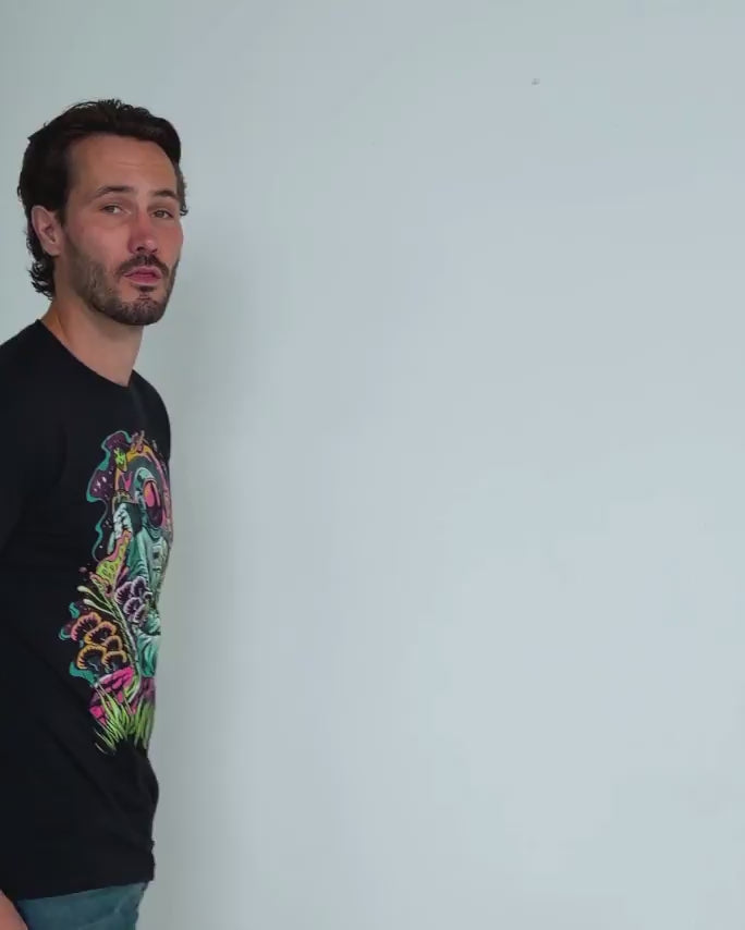 Galactic Jungle Tee-Black-Regular-Video--Model---L